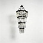 Modern Artistic Luxury Multi-layers Glam Glass Chandelier for High-Ceiling/Staircase/Foyer - 4 Layers/D40"*H95"BlackWarm LightManorlights