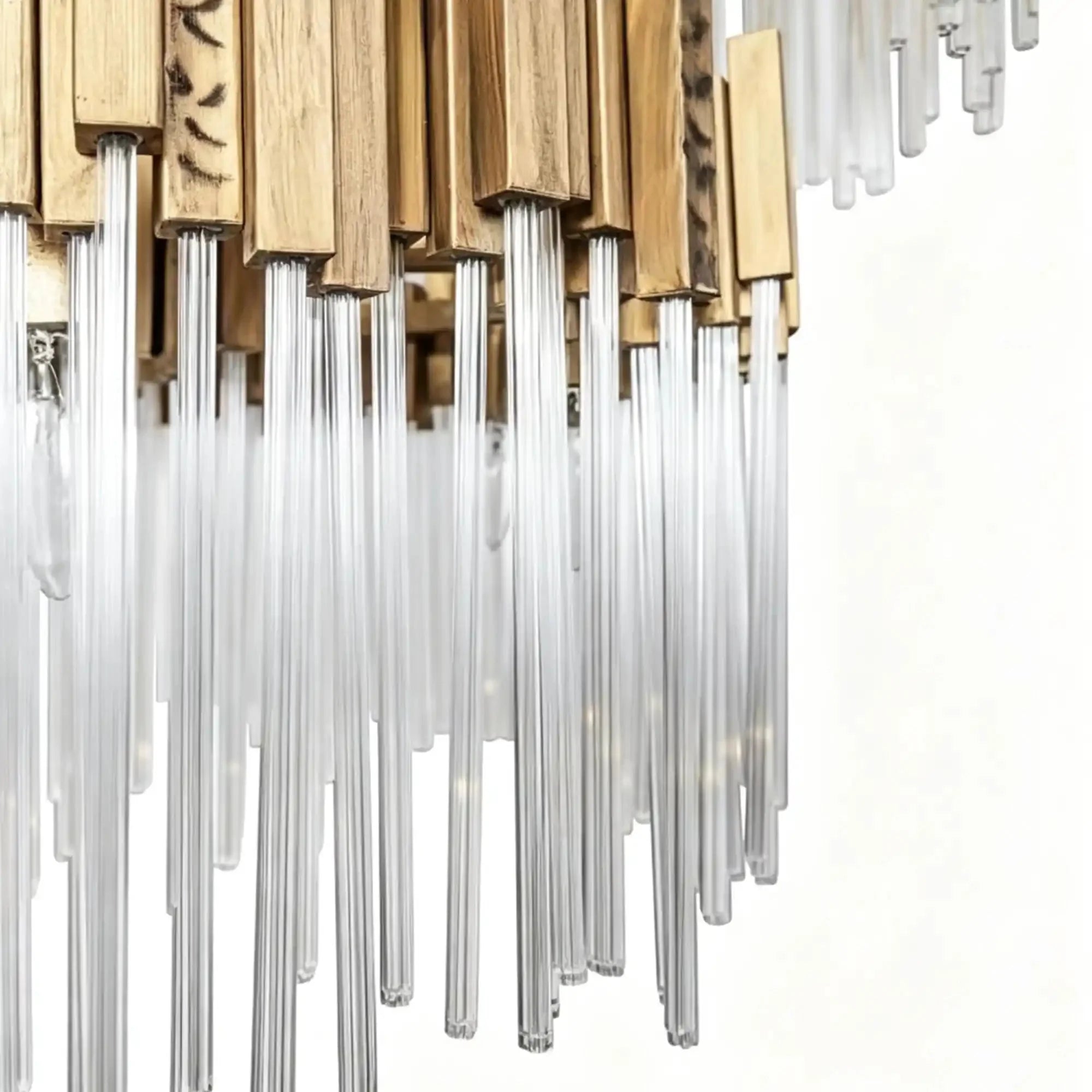 Modern Artistic Luxury Multi-layers Glam Glass Chandelier for High-Ceiling/Staircase/Foyer - 4 Layers/D40"*H95"BlackWarm LightManorlights