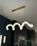 Modern Artistic Spring-shaped Natural Crystal Chandelier Modern Artistic Spring-shaped Natural Crystal Chandelier for Dining Room/Kitchen Island/Low Ceilings - L39.4"*H14.96"Warm LightManorlights