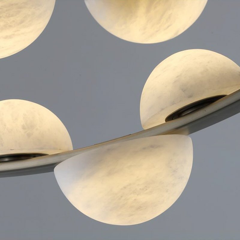 Modern Belt Alabaster Drops LED Chandelier - D74"*H47.2"/ Dia 188cm*H 120cmWarm LightManorlights