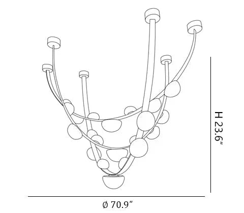 Modern Belt Alabaster Drops LED Chandelier - D70.9"* H23.6" / Dia 180cm*H 60cmWarm LightManorlights