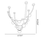 Modern Belt Alabaster Drops LED Chandelier - D70.9"* H23.6" / Dia 180cm*H 60cmWarm LightManorlights