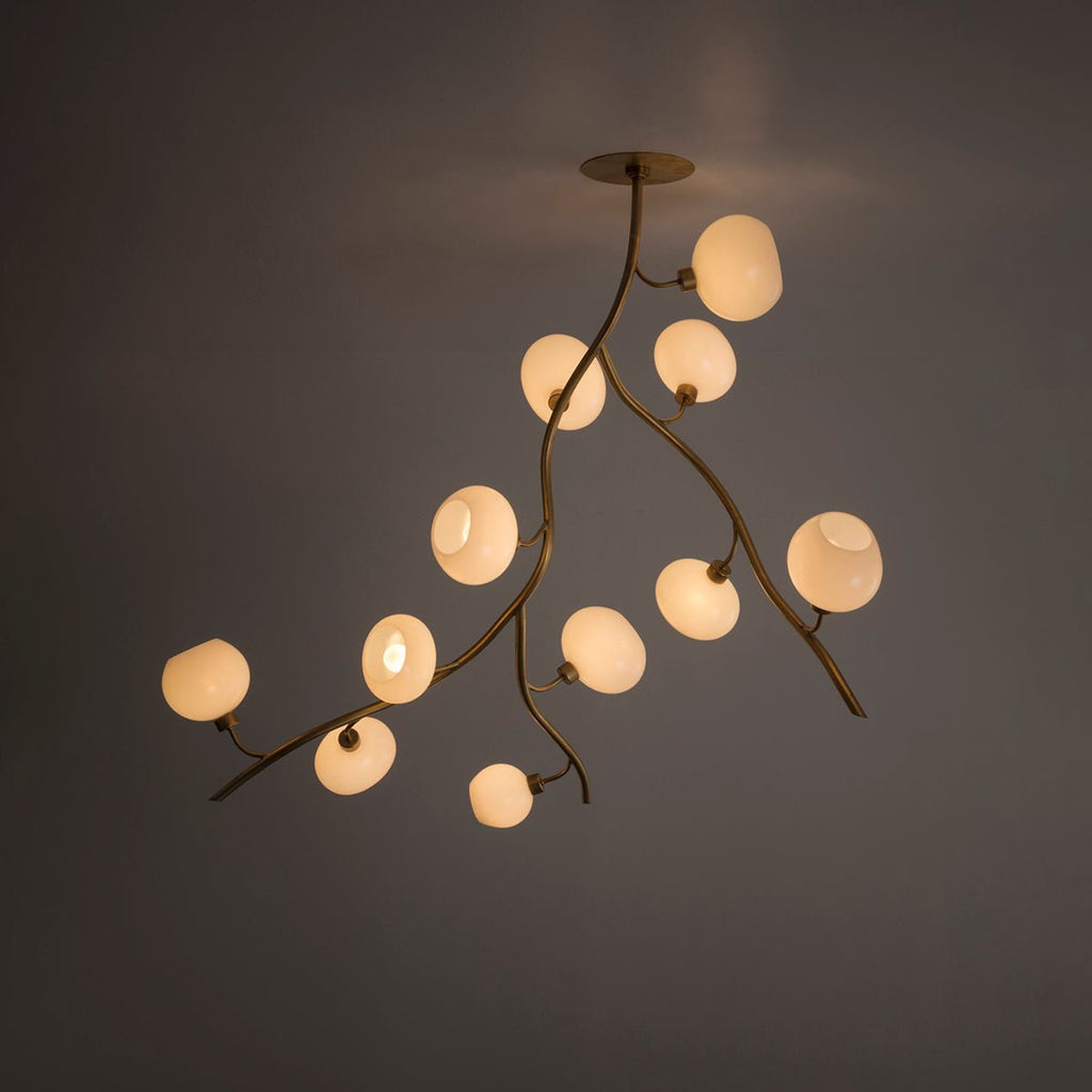 Modern Brass Branch Chandelier with Handcrafted Glass Globes - L62"*W22"*H50"(L157.5cm*W55.88cm*H127cm)Warm LightManorlights