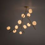 Modern Brass Branch Chandelier with Handcrafted Glass Globes - L62"*W22"*H50"(L157.5cm*W55.88cm*H127cm)Warm LightManorlights