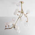 Modern Chandelier with Irregular Glass Lampshades and Brass Branches - L47"*W42"*H50"Warm LightManorlights