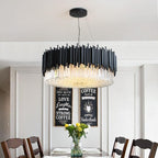 Modern Classic Black Crystal Round Chandelier 24"/ 32"/40" - W24" X H16"Manorlights