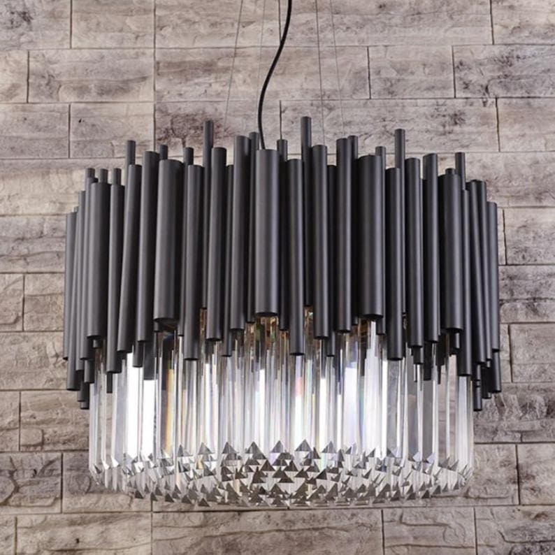 Modern Classic Black Crystal Round Chandelier 24"/ 32"/40" - W40" X H16"Manorlights