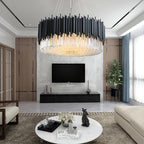Modern Classic Black Crystal Round Chandelier 24"/ 32"/40" - W40" X H16"Manorlights