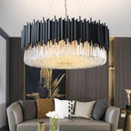 Modern Classic Black Crystal Round Chandelier 24"/ 32"/40" - W40" X H16"Manorlights