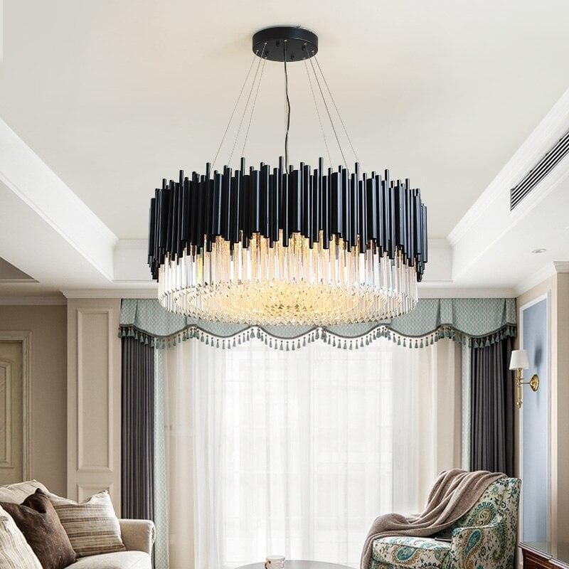 Modern Classic Black Crystal Round Chandelier 24"/ 32"/40" - W32" X H16"Manorlights