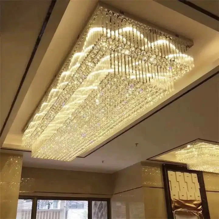 Modern Extra 2/3 Tiered Flush Mount Crystal Chandelier for Large Area-Chandeliers-Manorlights