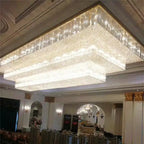 Modern Extra 2/3 Tiered Flush Mount Crystal Chandelier for Large Area-Chandeliers-Manorlights