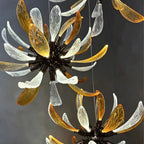 Modern Glass Firework Cluster Chandelier for Living Room/High Ceiling/Staircase - 3 Lights/D17.72''+D17.72''+D23.62''Warm LightManorlights