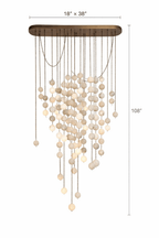 Modern Hanging Spherical Alabaster Chandelier for High Ceilings - 100 Balls/L38"*W18"*H108" (L96.5cm*W45.7cm*H274.3cm)Warm LightManorlights