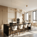Modern Simple Brass Waving Chandelier for Living/Dining Room/Kitchen Island - 3 crossed pendant: L31.5"+L39.4"+L47.2"ChromeWarm Light -  Manorlights