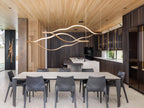 Modern Simple Brass Waving Chandelier for Living/Dining Room/Kitchen Island-Chandeliers-Blush-Lighting-L31.5"*W2.2"*H11.8"-Wood-Warm Light