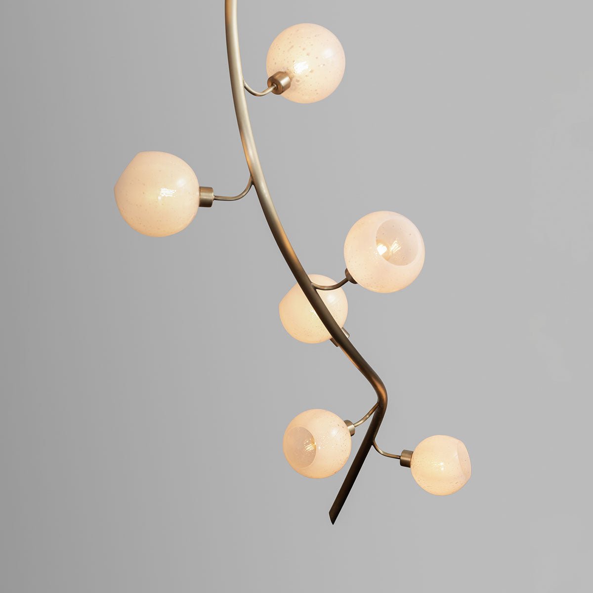 Modern Vertical Handcrafted Glass Globe Chandelier for High Ceilings - D45"*H132.5"Warm LightBlushlighting