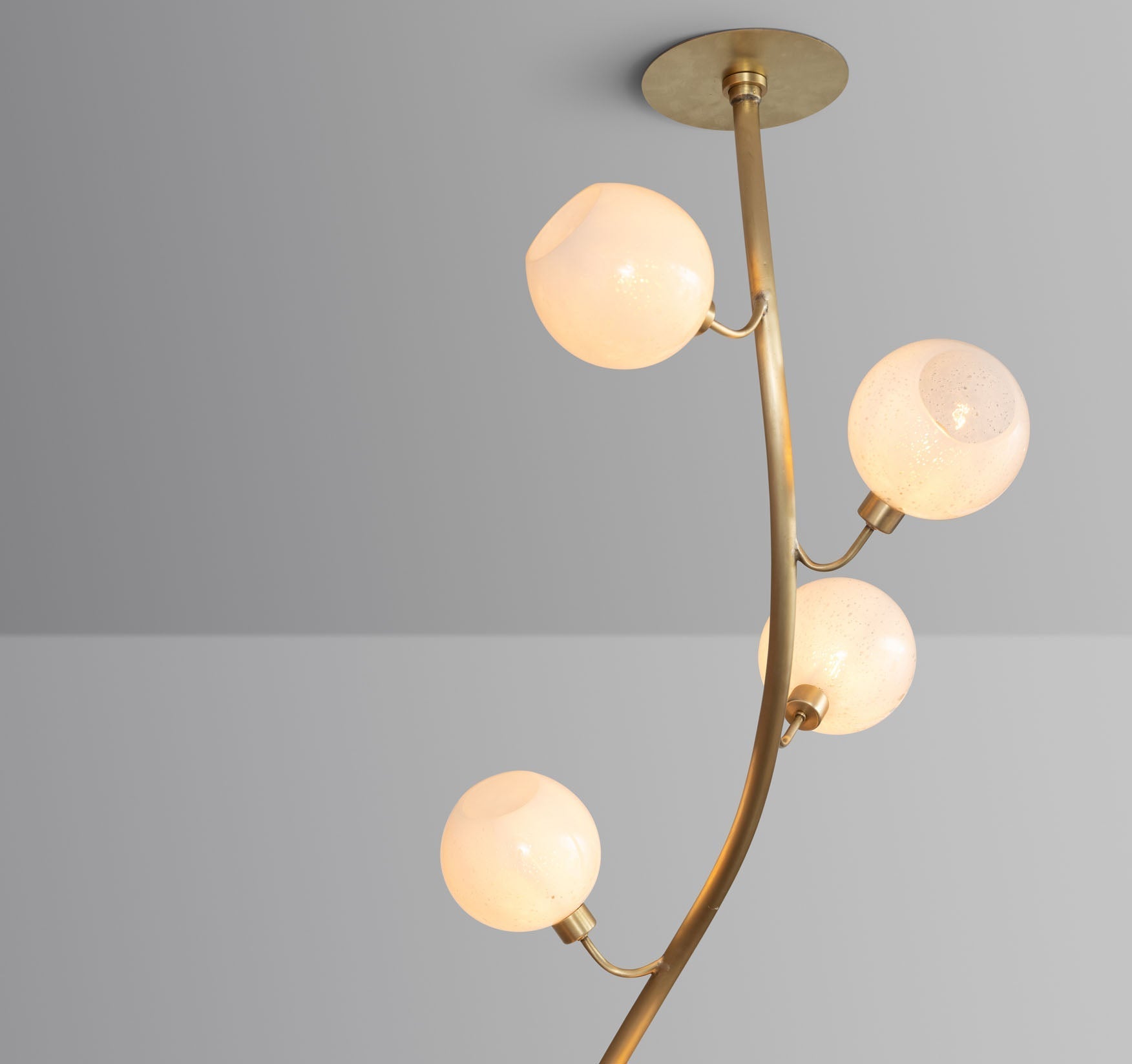 Modern Vertical Handcrafted Glass Globe Chandelier for High Ceilings - D45"*H132.5"Warm LightBlushlighting