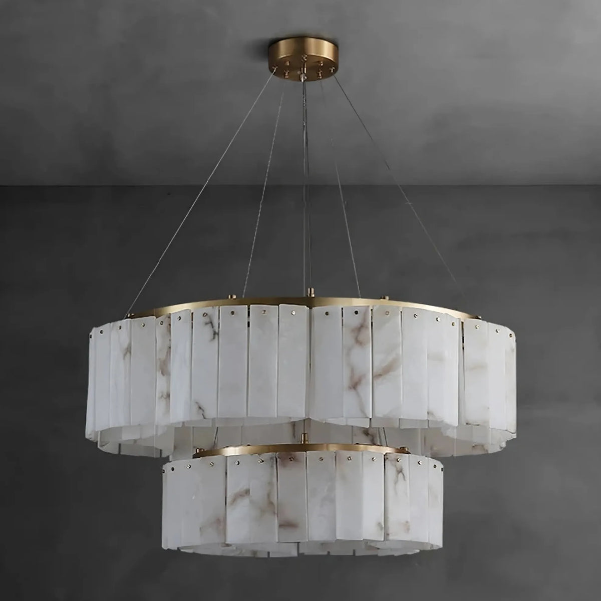 Oakley Two-Tier Layered Alabaster Chandelier additional product view