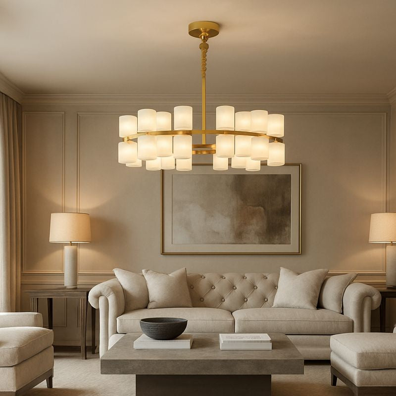 Lunara Alabaster Chandelier by Manorlights