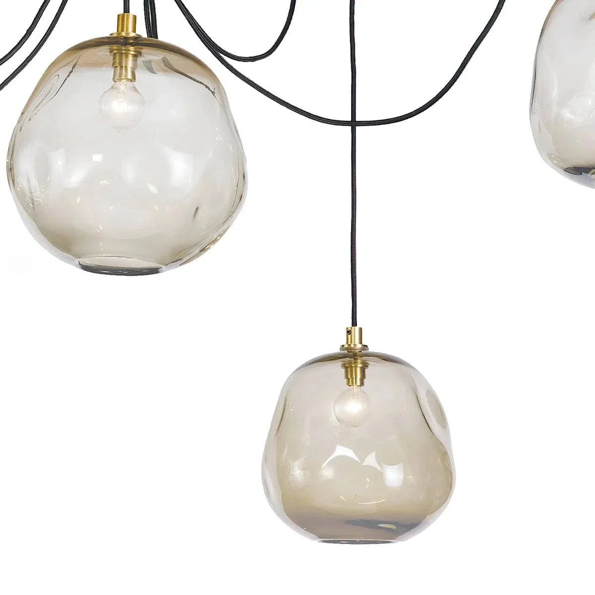 Molten Spider Small With Smoke Glass - Natural Brass + SmokeManorlights