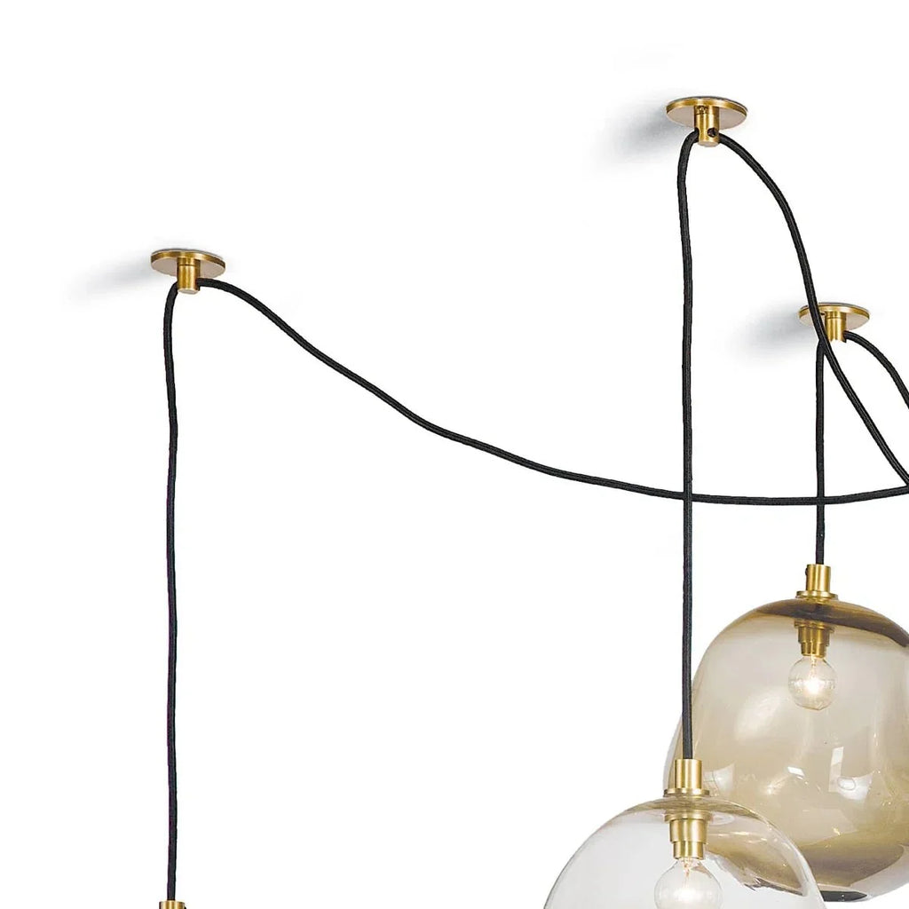 Molten Spider Small With Smoke Glass - Natural Brass + SmokeManorlights