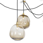 Molten Spider Small With Smoke Glass - Natural Brass + SmokeManorlights