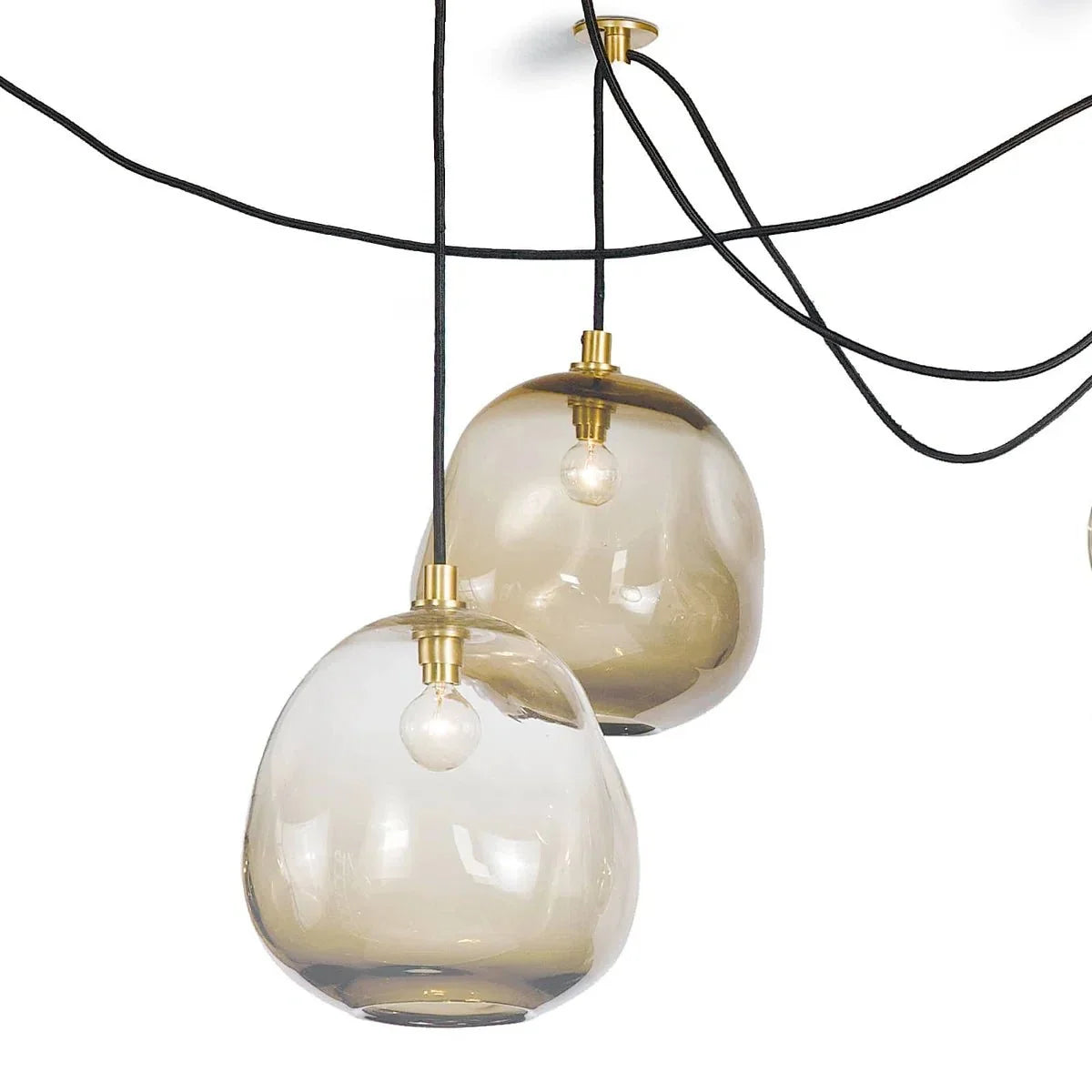 Molten Spider Small With Smoke Glass - Natural Brass + SmokeManorlights