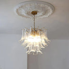 Murano Chandelier - 3 Layer ∅ 19.6″ x H 16.9″ / Dia 50cm x H 43cmWhitePolished NickelBlushlighting