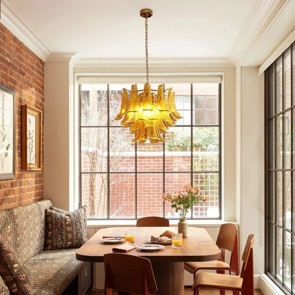 Murano Chandelier - 5 Layer D 76cm x H 78cm / ∅ 30″ x H 30.7″WhitePolished NickelBlushlighting