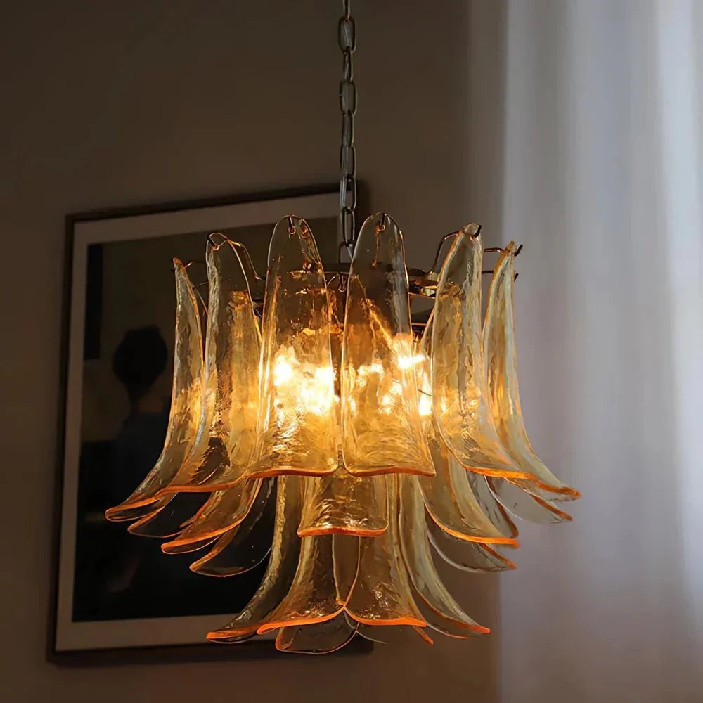 Murano Chandelier - 4 Layer ∅ 23.6″ x H 19.6″ / Dia 60cm x H 50cmWhitePolished NickelBlushlighting