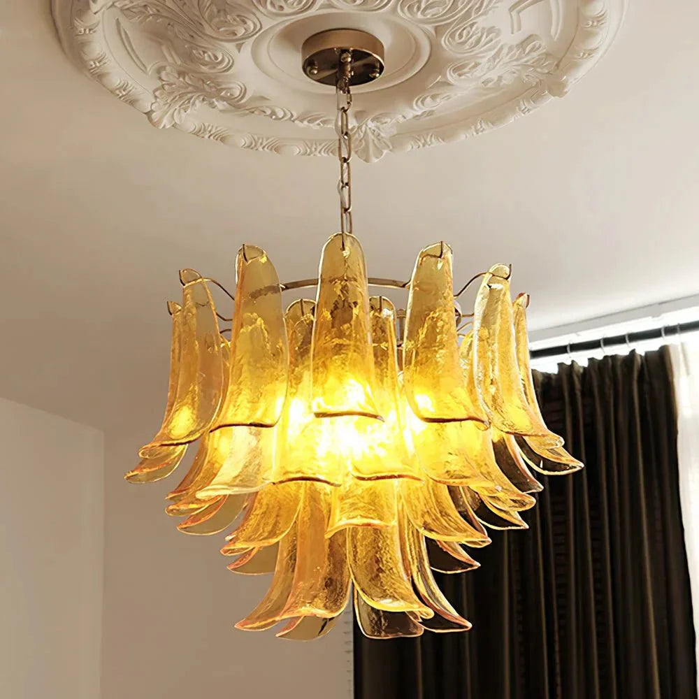 Murano Chandelier - 4 Layer ∅ 23.6″ x H 19.6″ / Dia 60cm x H 50cmWhitePolished NickelBlushlighting