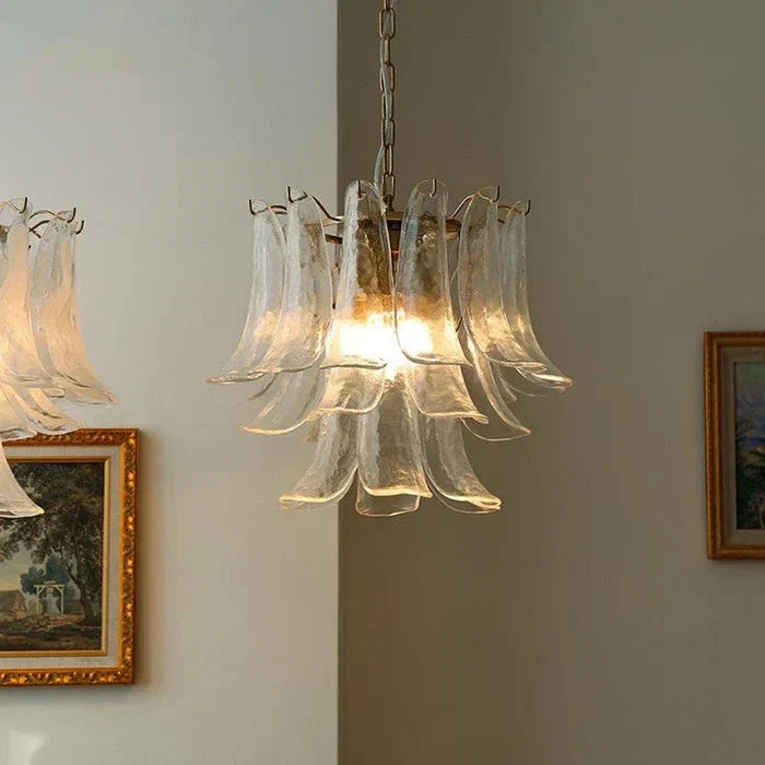 Murano Chandelier - 5 Layer D 76cm x H 78cm / ∅ 30″ x H 30.7″WhitePolished NickelBlushlighting
