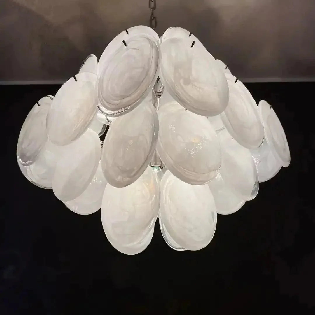 Murano Chandelier 36 White Disks - Dia 19.7″(50cm) x H 19.7″(50cm)WhiteBlushlighting