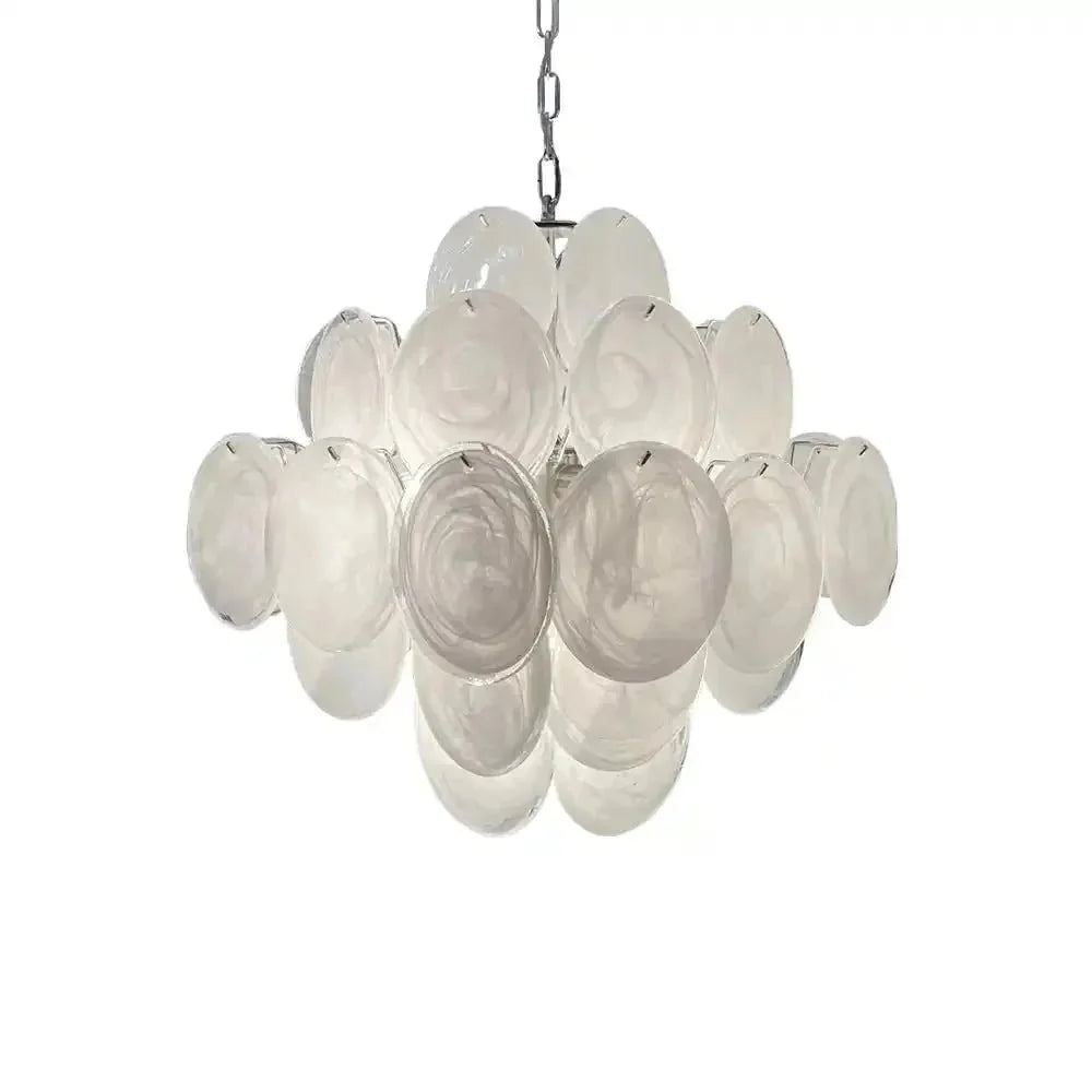 Murano Chandelier 36 White Disks - Dia 19.7″(50cm) x H 19.7″(50cm)WhiteBlushlighting