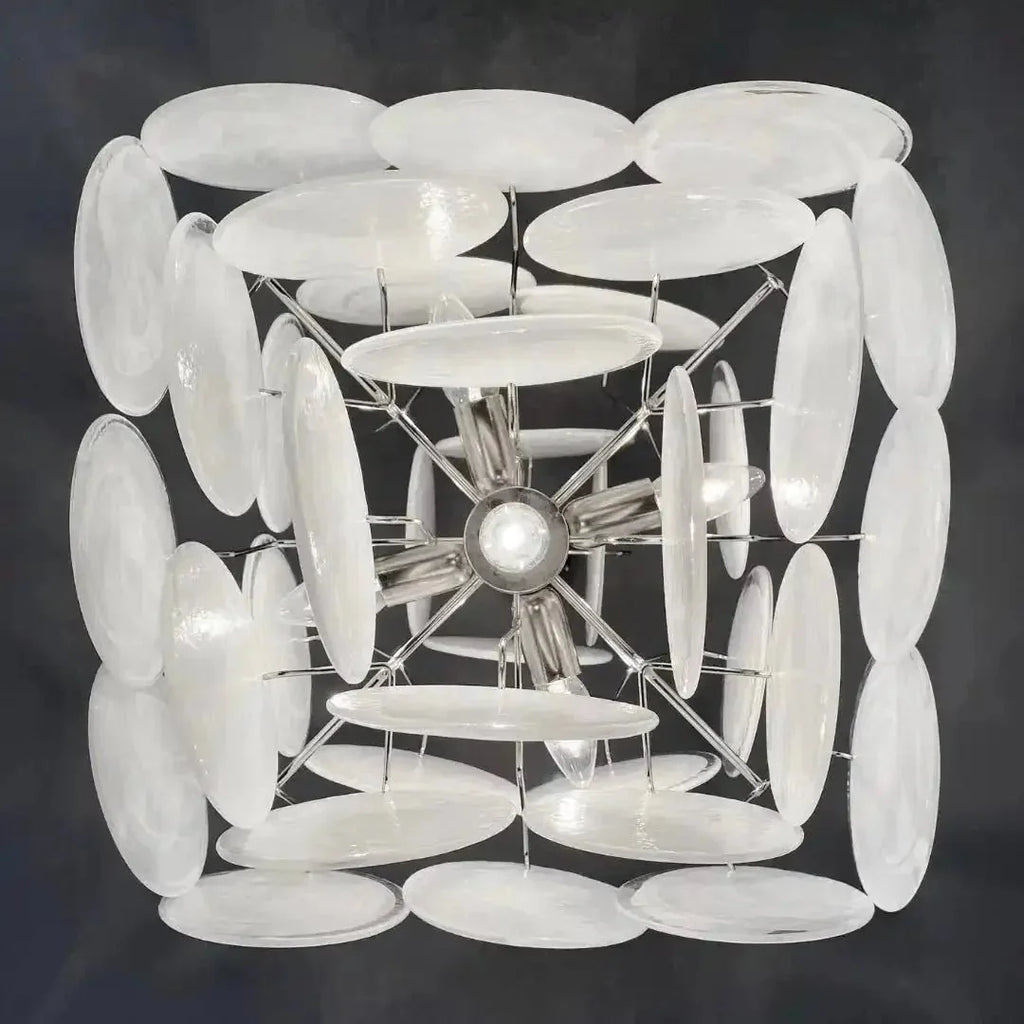 Murano Chandelier 36 White Disks - Dia 19.7″(50cm) x H 19.7″(50cm)WhiteBlushlighting