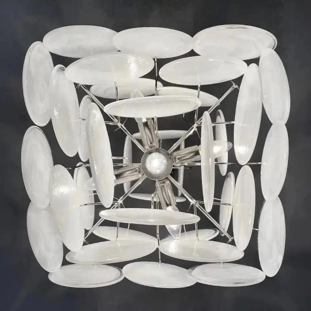 Murano Chandelier 36 White Disks - Dia 19.7″(50cm) x H 19.7″(50cm)WhiteBlushlighting