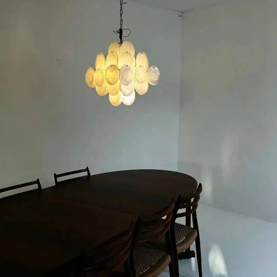 Murano Chandelier 36 White Disks - Dia 19.7″(50cm) x H 19.7″(50cm)WhiteBlushlighting