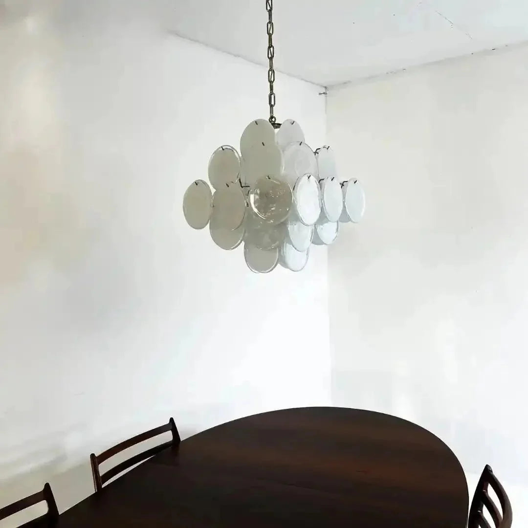 Murano Chandelier 36 White Disks - Dia 19.7″(50cm) x H 19.7″(50cm)WhiteBlushlighting