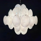 Murano Chandelier 36 White Disks - Dia 19.7″(50cm) x H 19.7″(50cm)WhiteBlushlighting