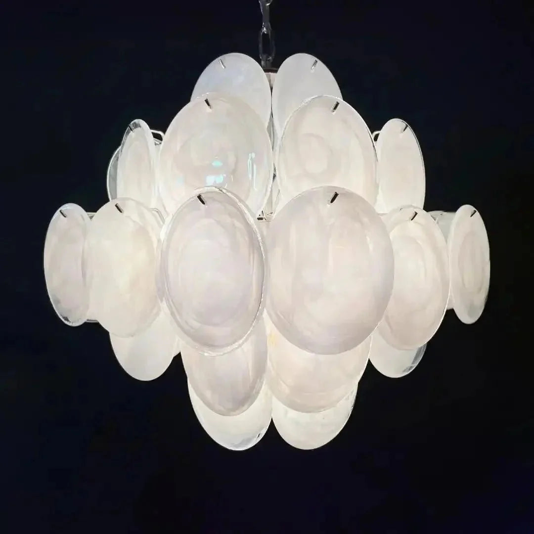 Murano Chandelier 36 White Disks - Dia 19.7″(50cm) x H 19.7″(50cm)WhiteBlushlighting