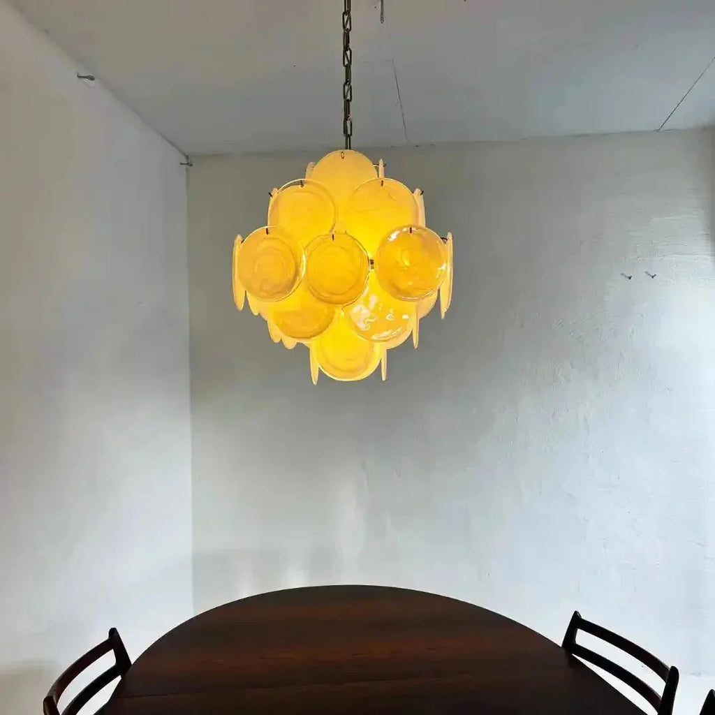 Murano Chandelier 36 White Disks - Dia 19.7″(50cm) x H 19.7″(50cm)WhiteBlushlighting