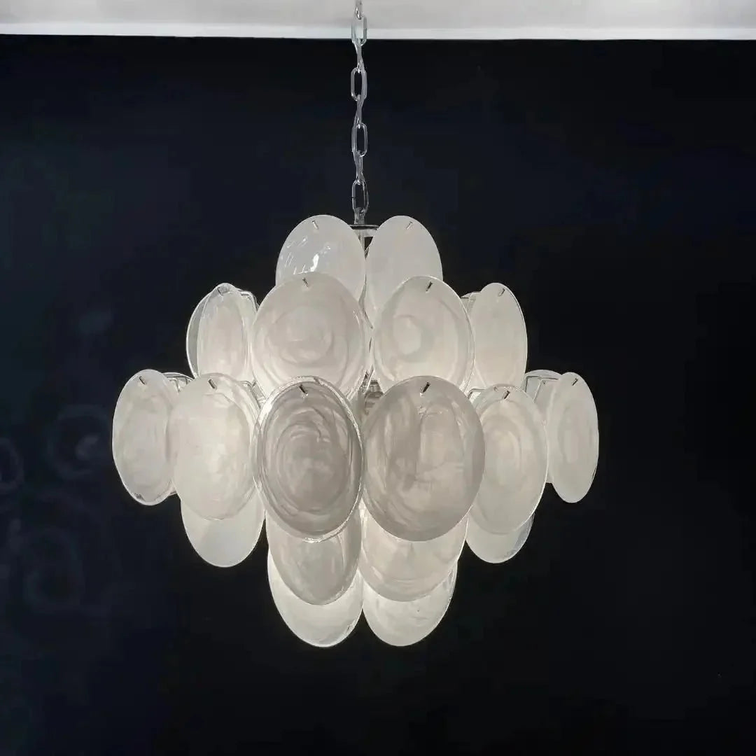 Murano Chandelier 36 White Disks - Dia 19.7″(50cm) x H 19.7″(50cm)WhiteBlushlighting
