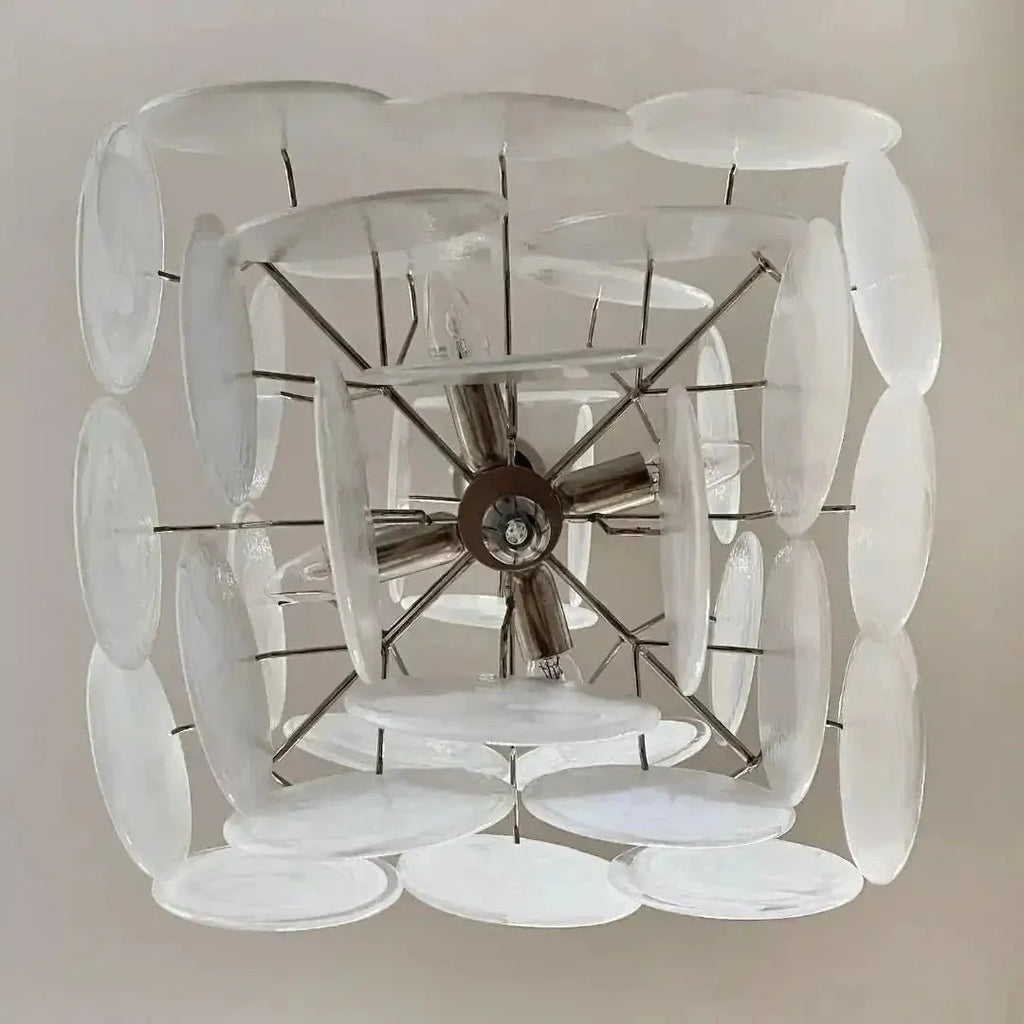Murano Chandelier 36 White Disks - Dia 19.7″(50cm) x H 19.7″(50cm)WhiteBlushlighting