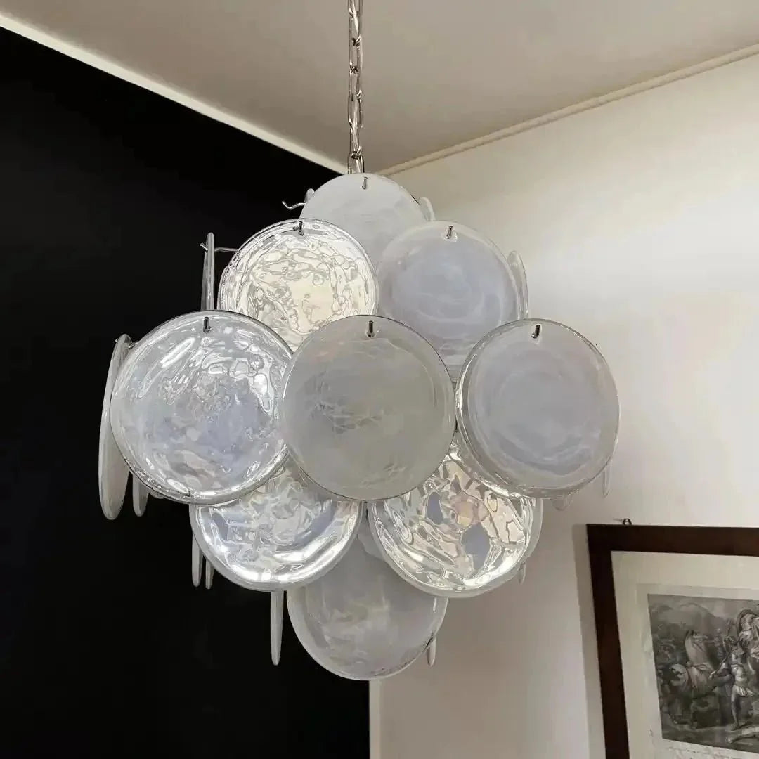 Murano Chandelier 36 White Disks - Dia 19.7″(50cm) x H 19.7″(50cm)WhiteBlushlighting