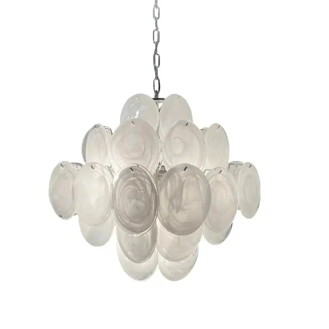 Murano Chandelier 36 White Disks - Dia 19.7″(50cm) x H 19.7″(50cm)WhiteBlushlighting