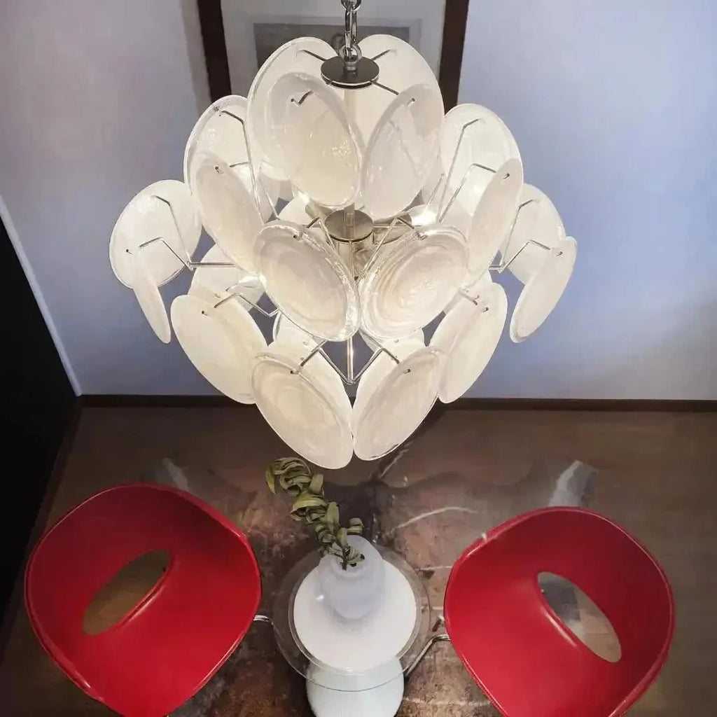 Murano Chandelier 36 White Disks - Dia 19.7″(50cm) x H 19.7″(50cm)WhiteBlushlighting