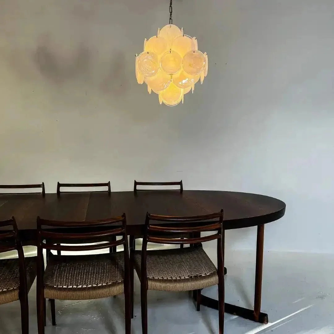 Murano Chandelier 36 White Disks - Dia 19.7″(50cm) x H 19.7″(50cm)WhiteBlushlighting