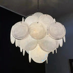 Murano Chandelier 36 White Disks - Dia 19.7″(50cm) x H 19.7″(50cm)WhiteBlushlighting