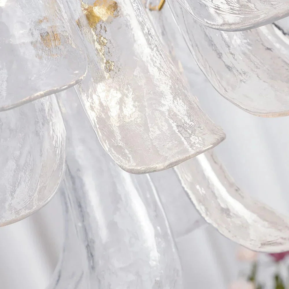 Murano Chandelier - 5 Layer D 76cm x H 78cm / ∅ 30″ x H 30.7″WhitePolished NickelBlushlighting